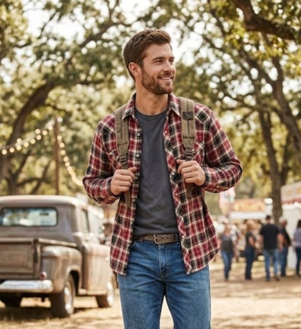 Vintage Wrangler Wrancher Red Plaid Flannel‎ Mens Western Shirt Snap Button Lrg